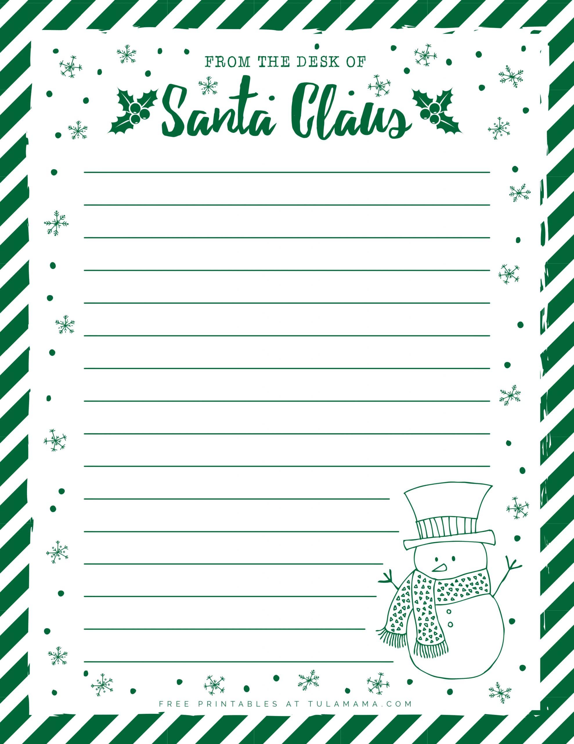 Free Printable Santa Letterhead