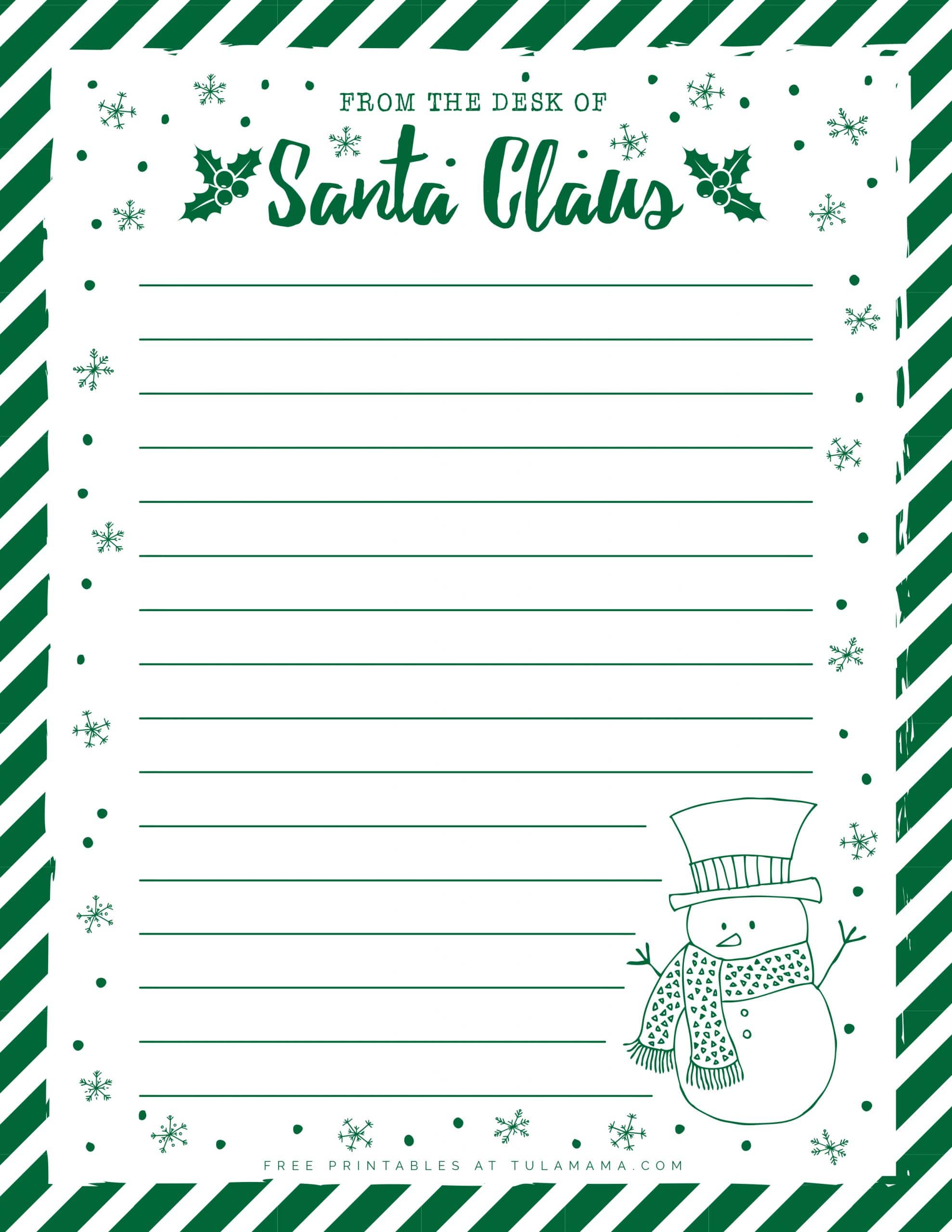 The Cutest Free Printable Santa Letterhead Christmas Stationery 