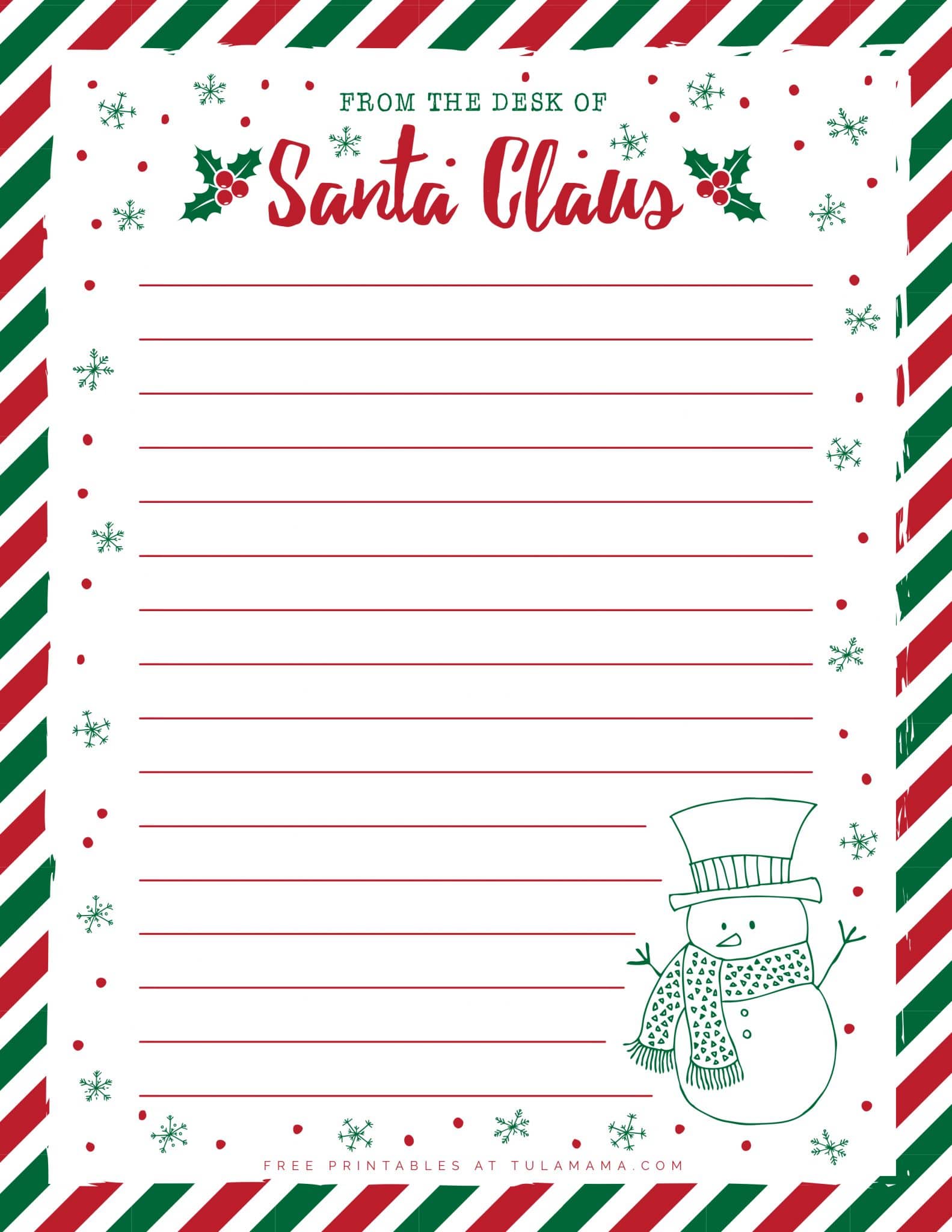 The Cutest Free Printable Santa Letterhead Christmas Stationery