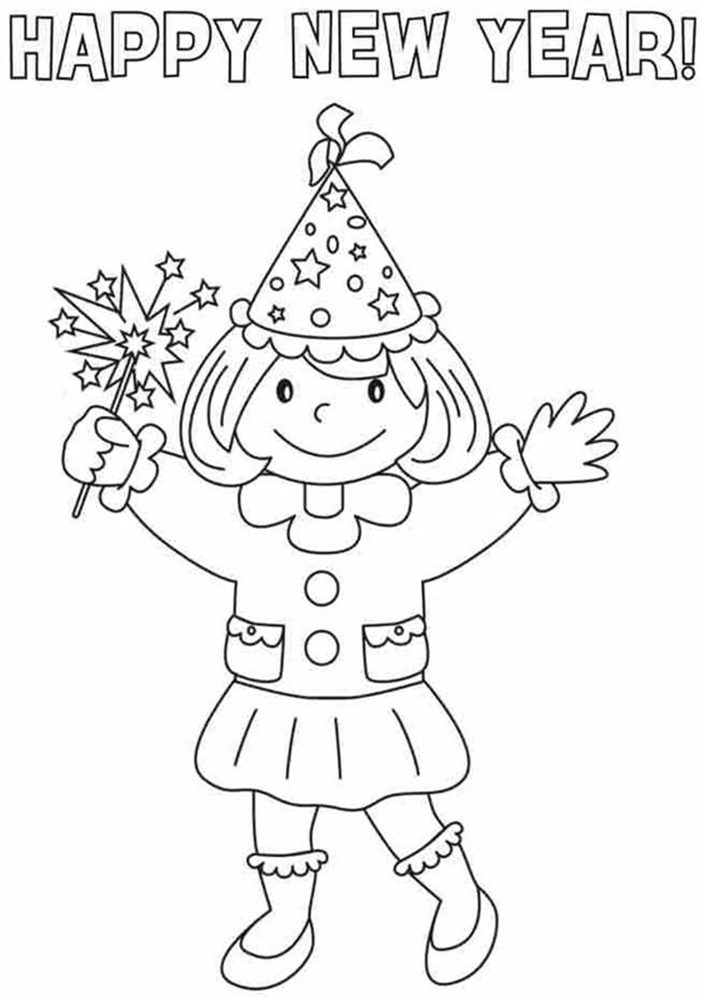 Free &Amp; Easy To Print Happy New Year Coloring Pages - Tulamama