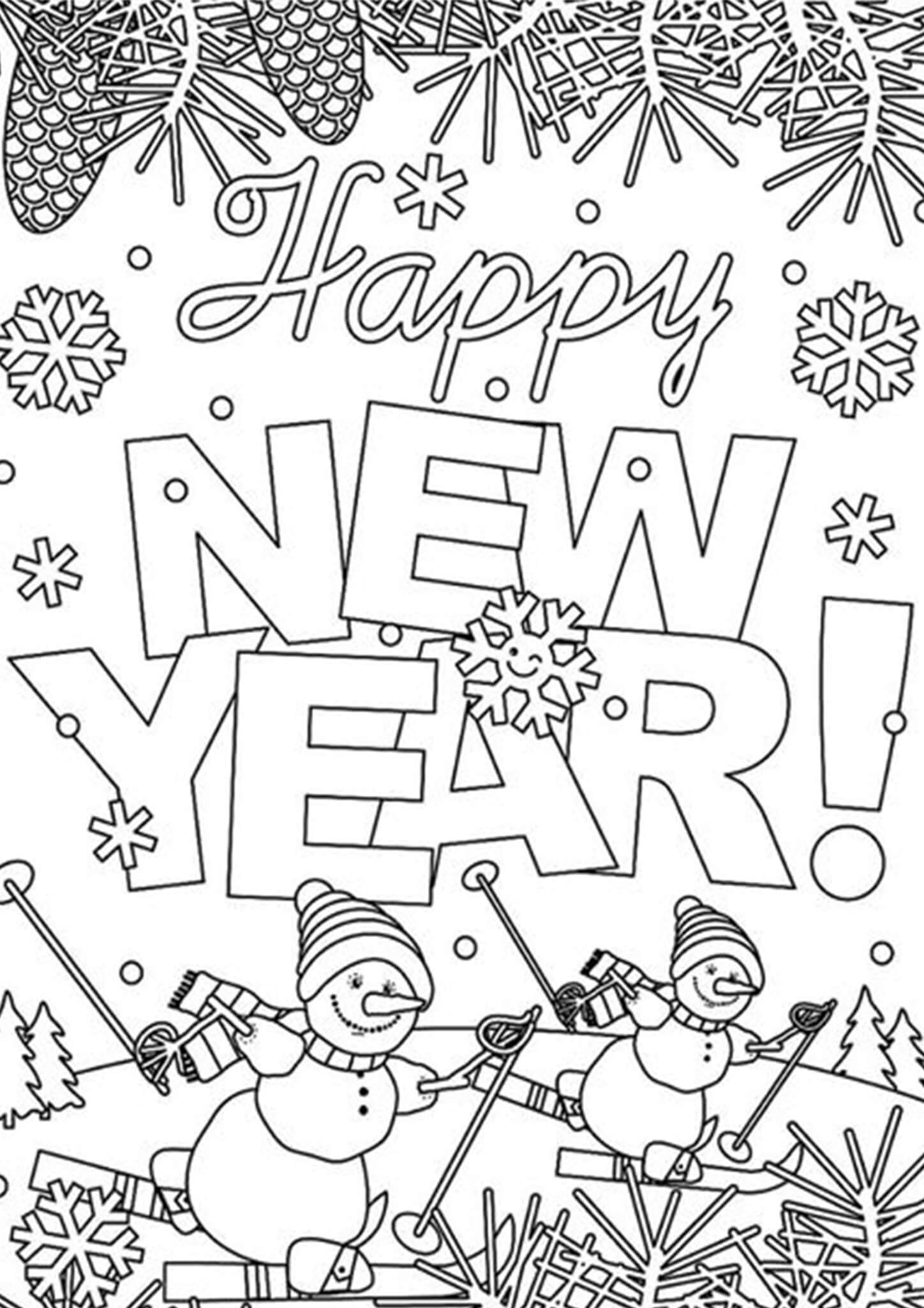 Free & Easy To Print Happy New Year Coloring Pages - Tulamama