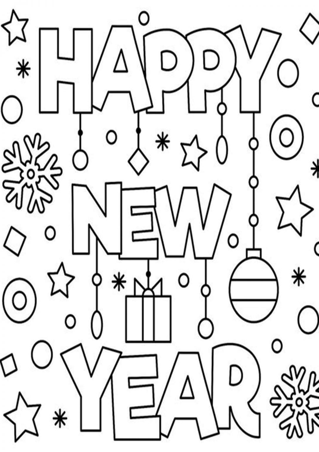 Free & Easy To Print Happy New Year Coloring Pages - Tulamama