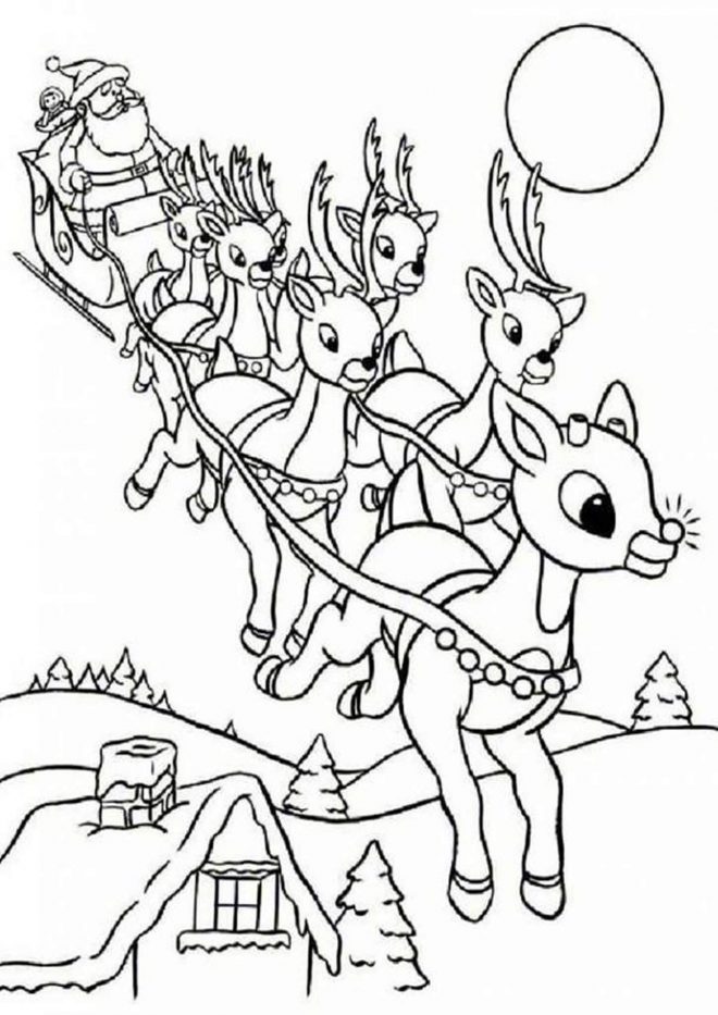 Rudolph The Red Nosed Reindeer Coloring Pages - Tulamama