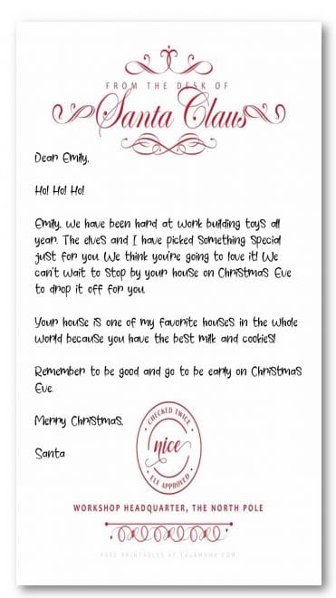 Comprehensive List Of Letters From Santa Ideas - Tulamama