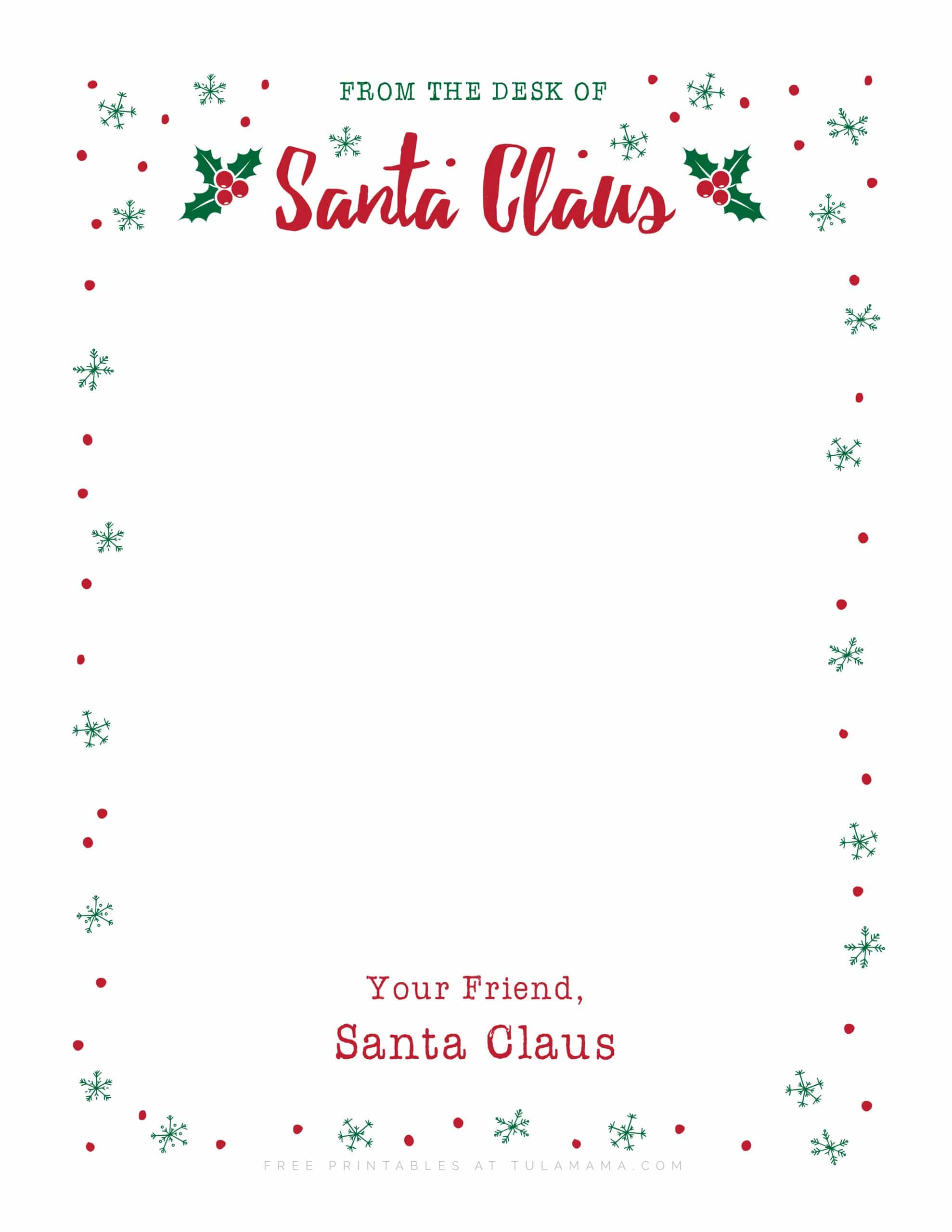The Cutest Free Printable Santa Letterhead & Christmas Stationery