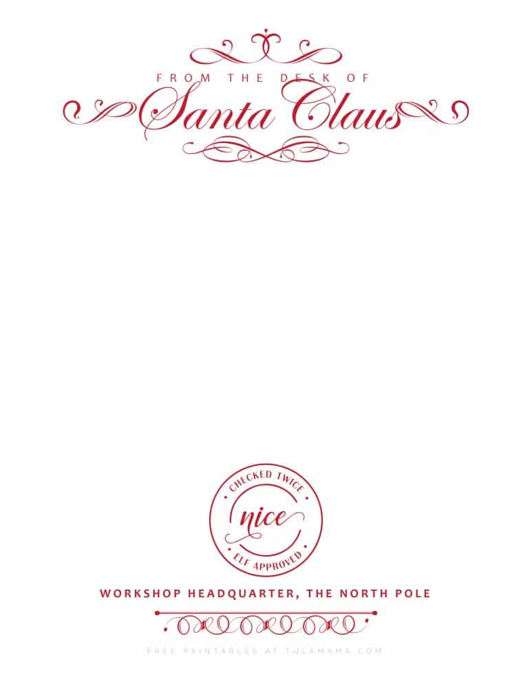 Free Printable From The Desk Of Santa Claus