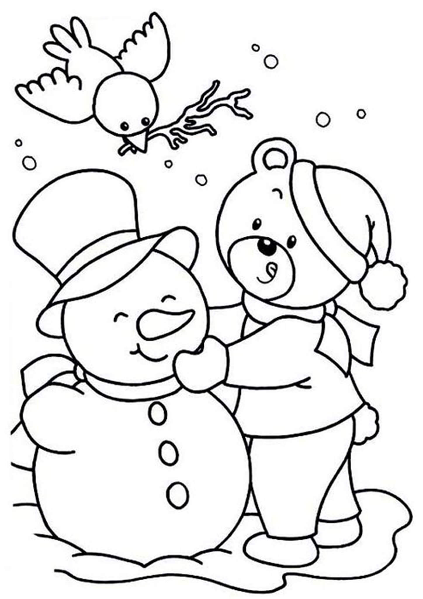 Cartoon Snowman Coloring Pages