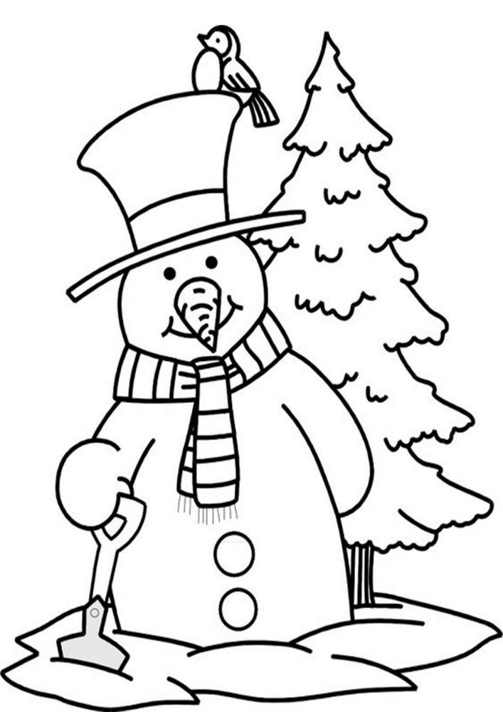 snowman free coloring pages