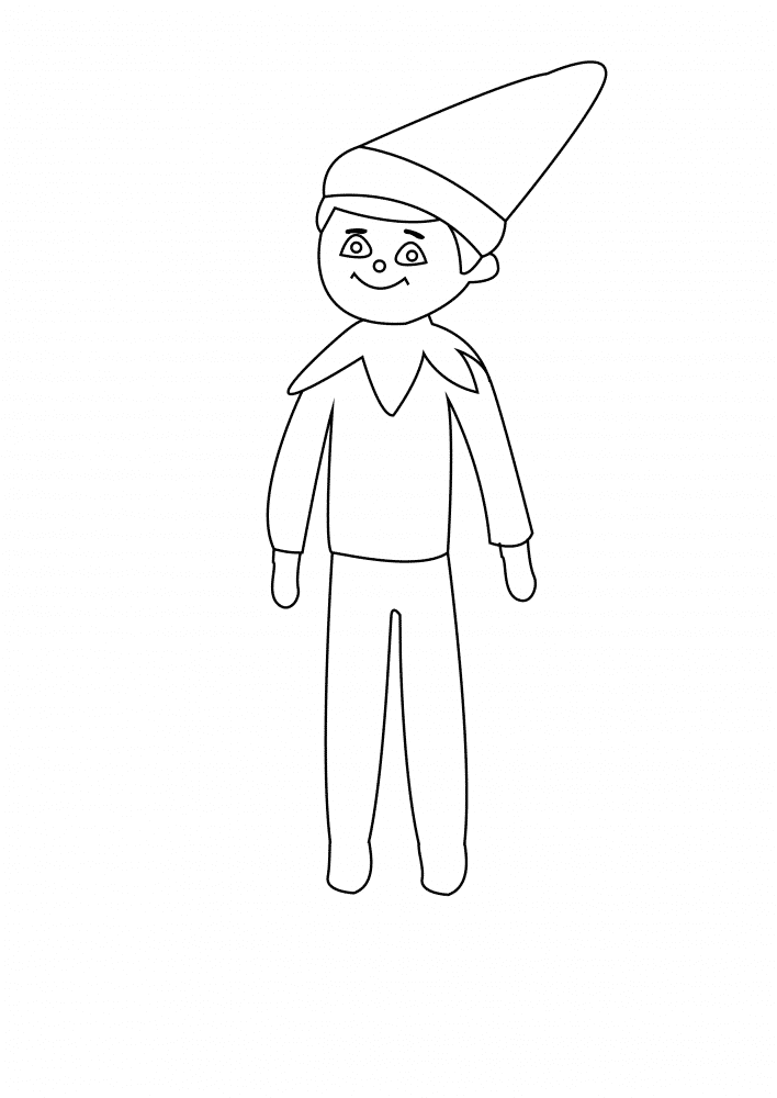 Printable Elf On Shelf Coloring Pages