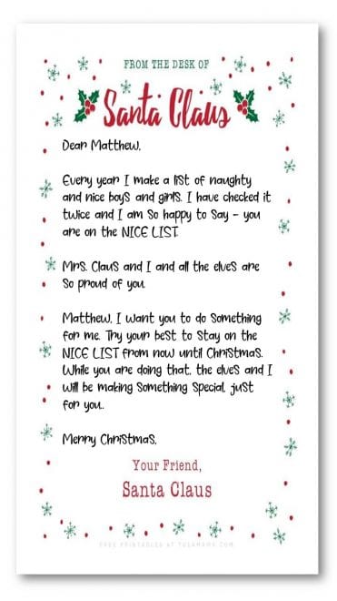 Comprehensive List Of Letters From Santa Ideas - Tulamama