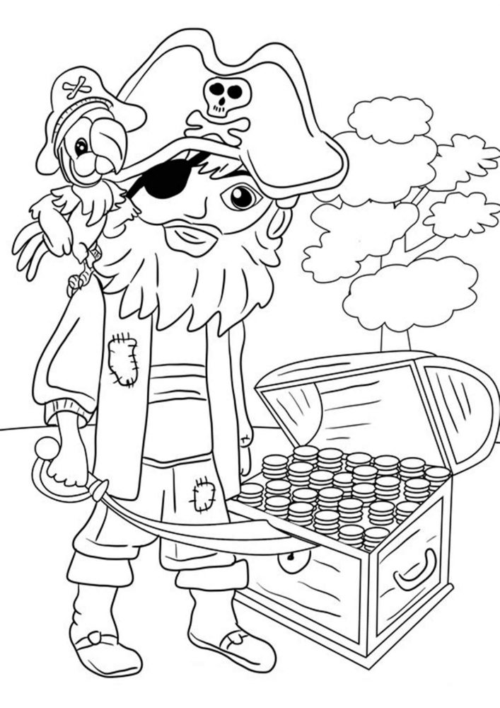 boy pirate coloring page