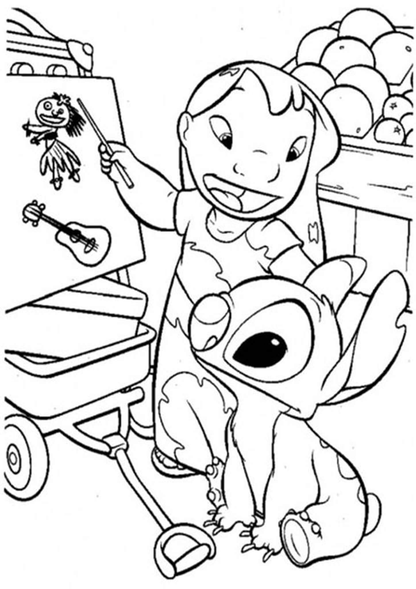 Colouring Pages Of Stitch Stitch Coloring Pages Printable Kids Educative Disneyclips