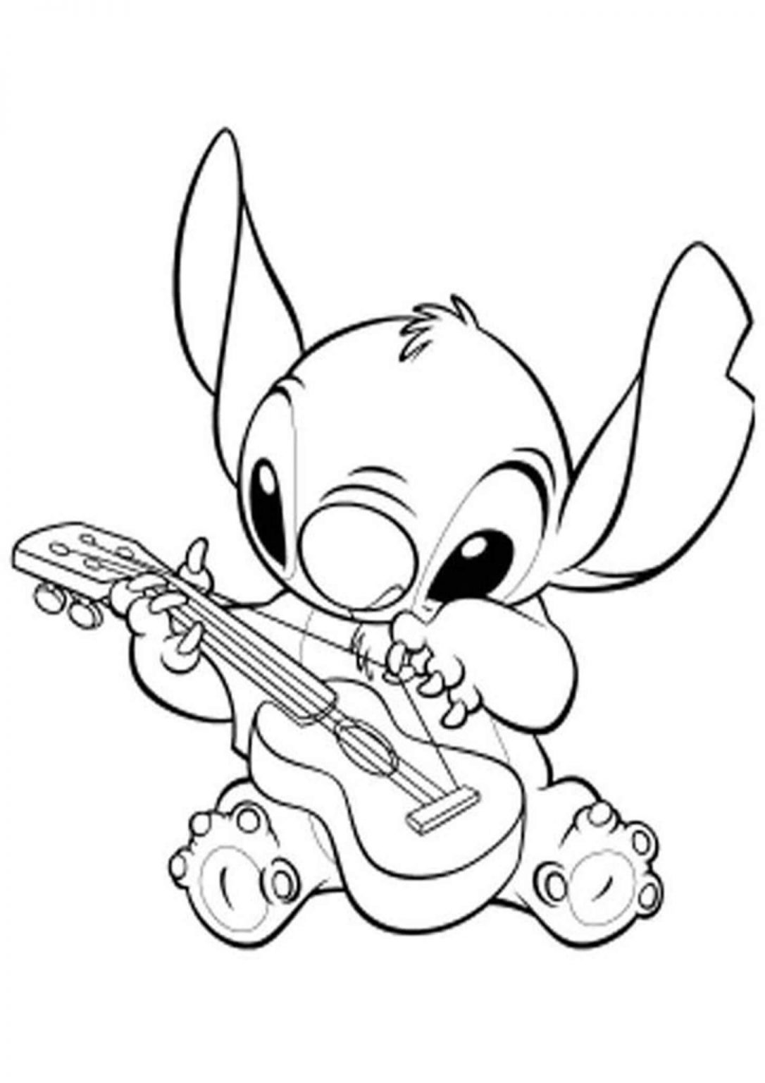 Coloring Stitch Pages Baby Cute Lilo Sketch Coloring Page