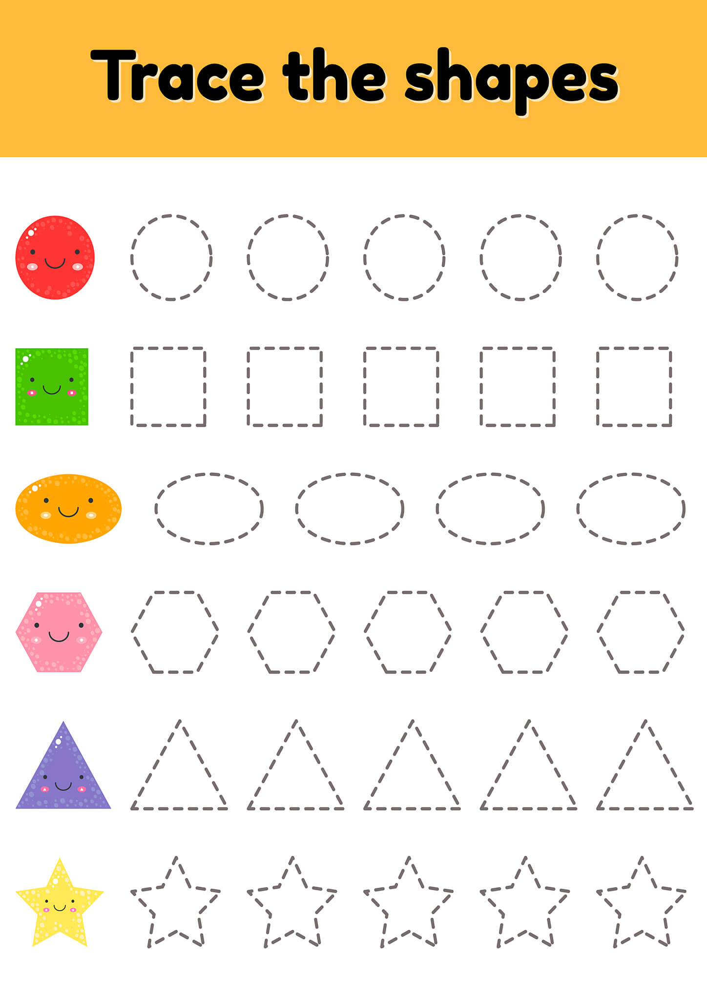 15+ FREE Tracing Shapes Worksheets for Preschool Kids - My Happy ...