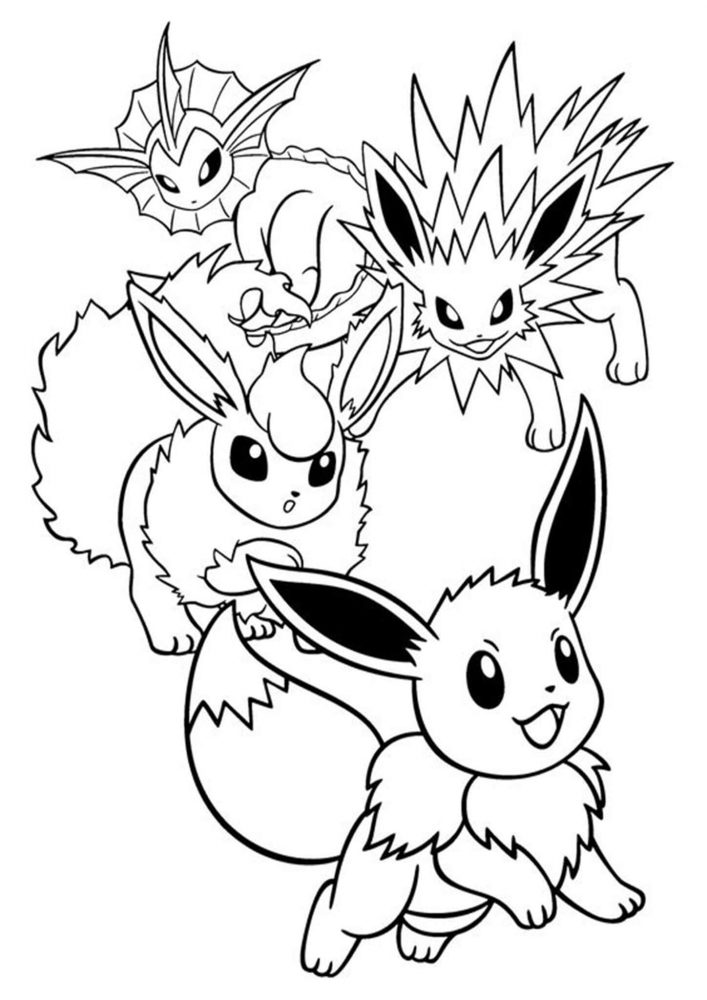 Pokemon Eevee Coloring Pages