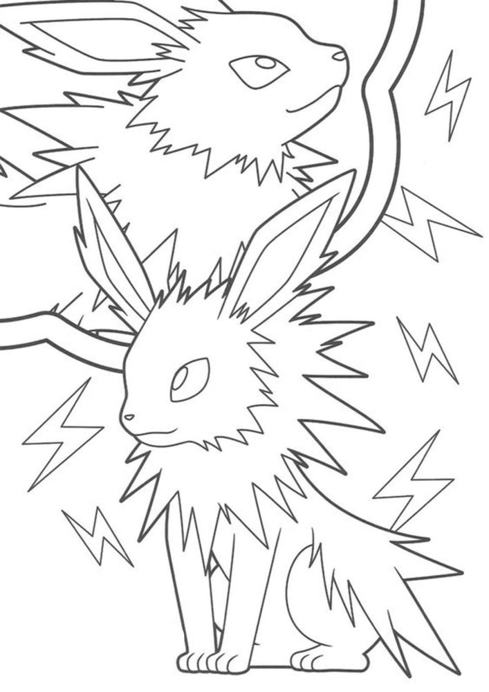 Pokemon Coloring Pages Eevee Evolutions Together