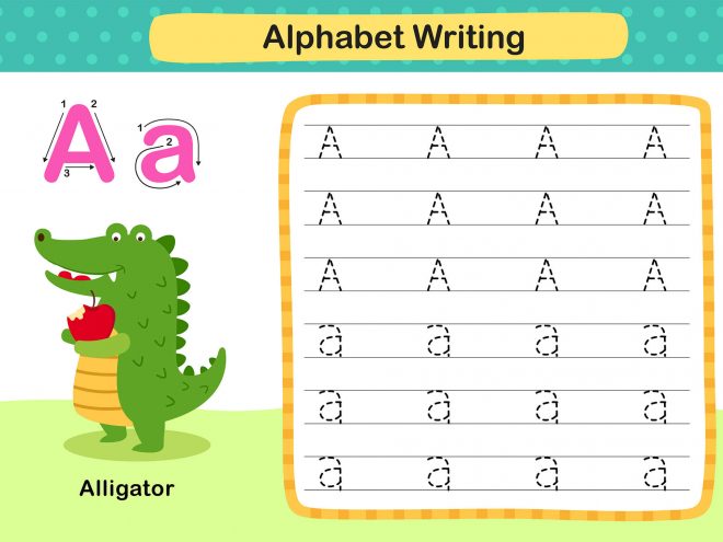 Alphabet Tracing Worksheets A-Z free Printable for Kids.