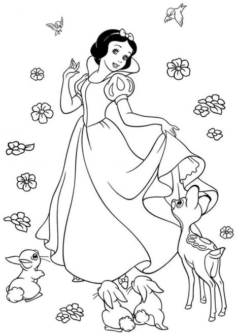 Free & Easy To Print Snow White Coloring Pages - Tulamama