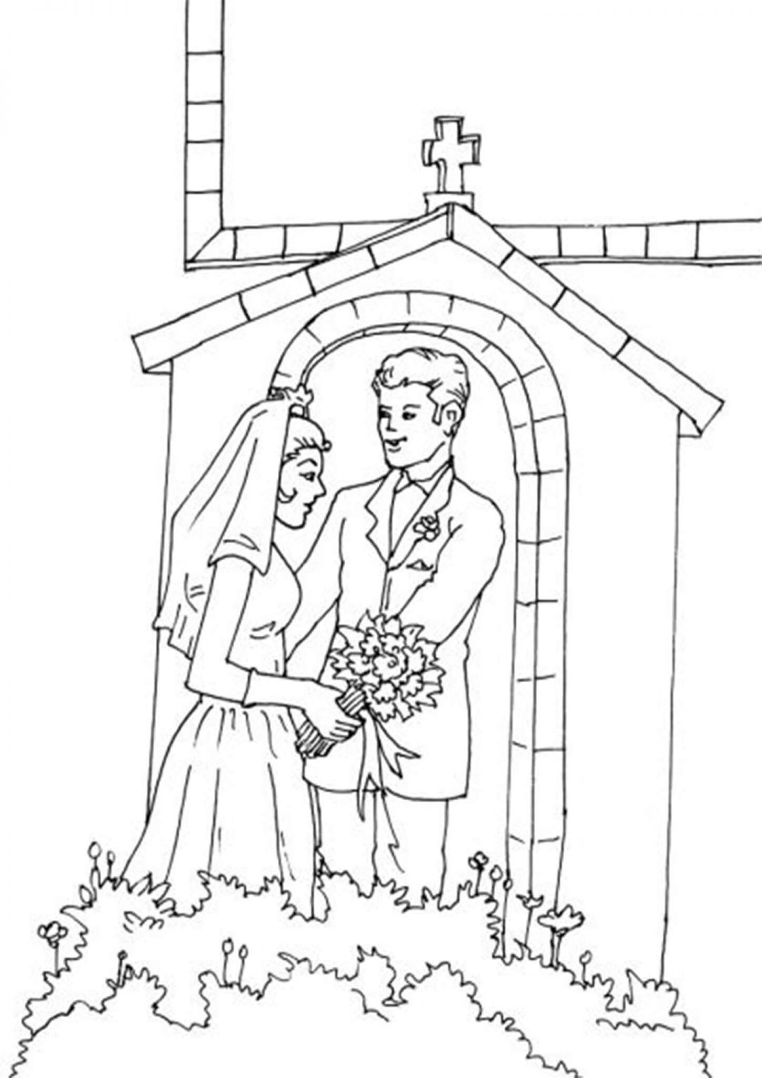 Венчание раскраска