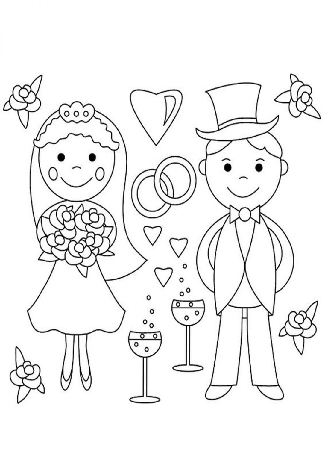 Free & Easy To Print Wedding Coloring Pages - Tulamama