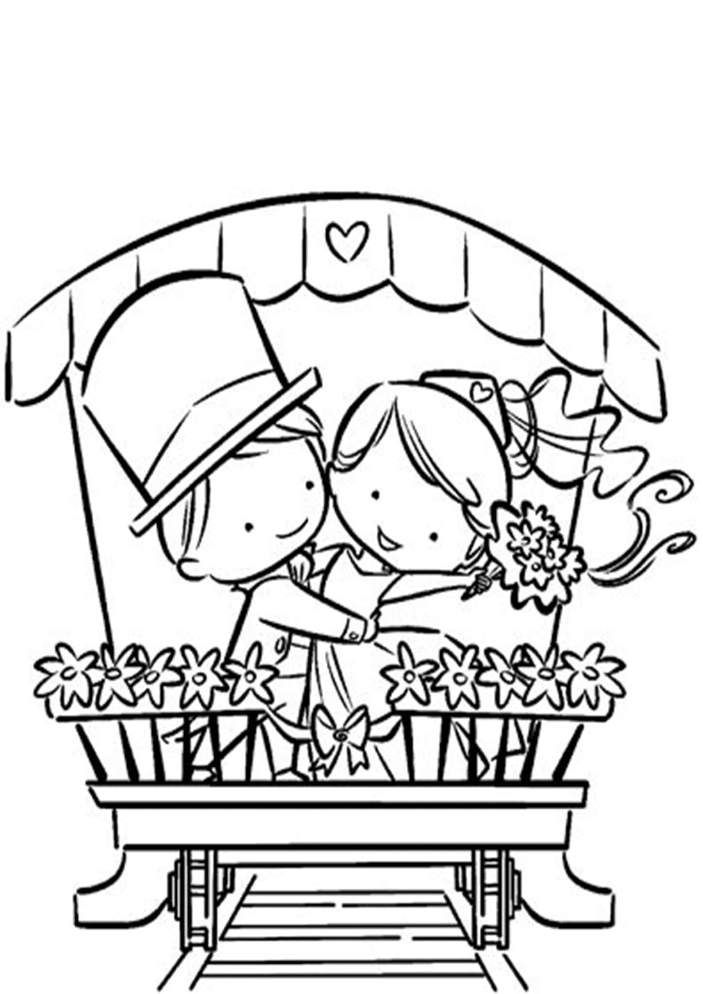 Free & Easy To Print Wedding Coloring Pages   Tulamama