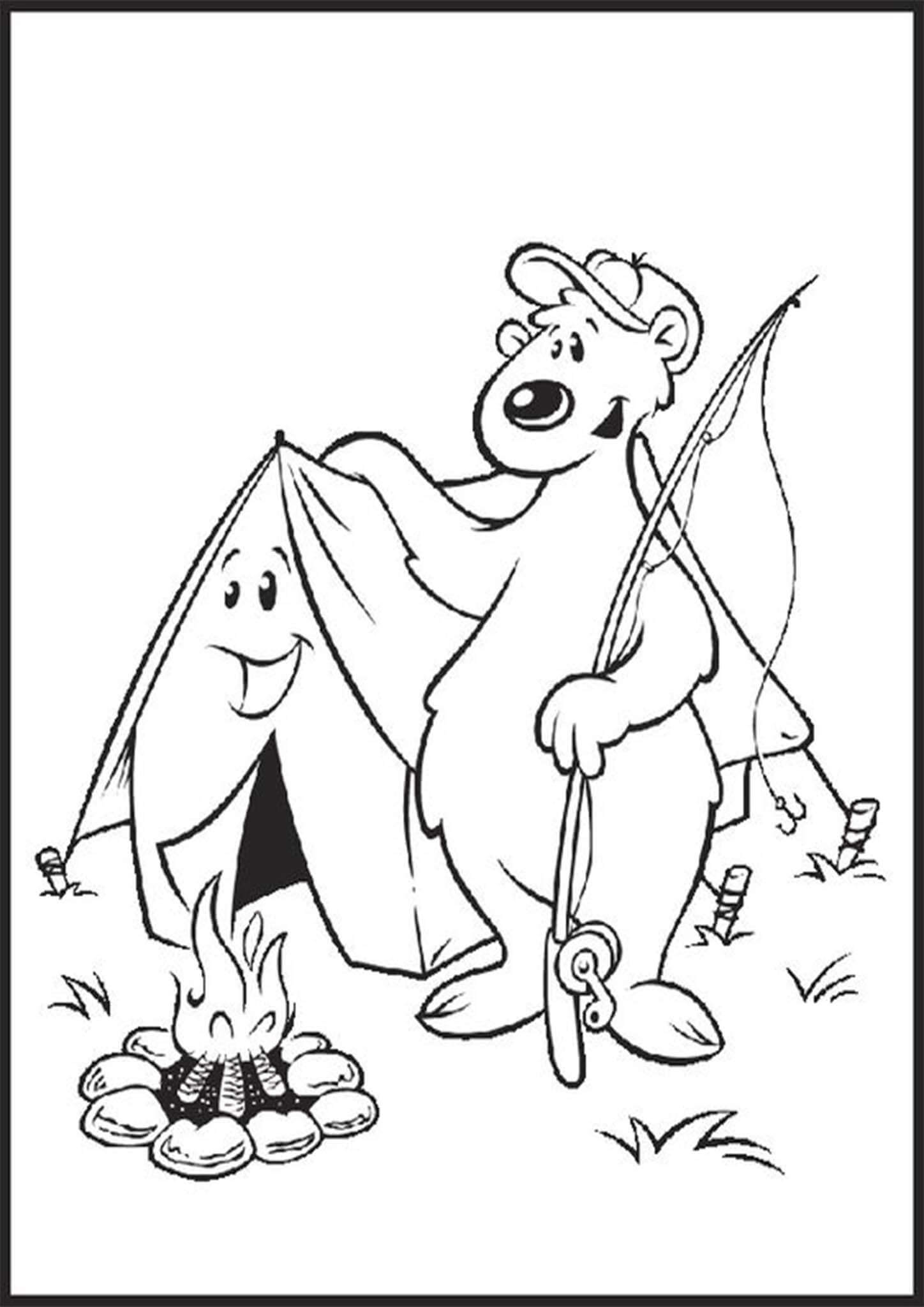 Camping Animals Coloring Pages