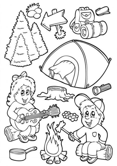 Free & Easy To Print Camping Coloring Pages - Tulamama