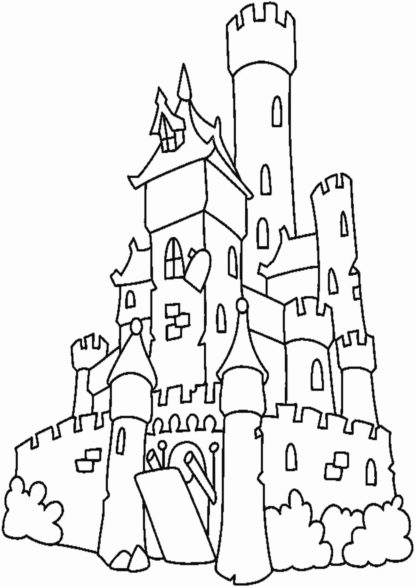 Castle Coloring Pages Colouring Draw Sketch Coloring Page