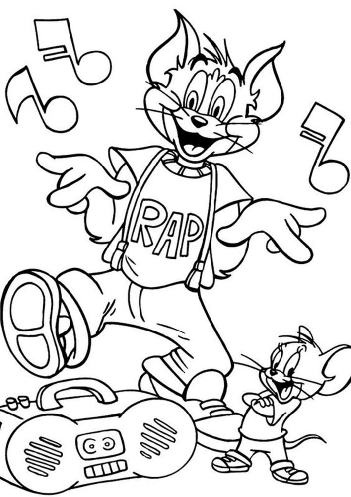 tom and jerry christmas coloring pages