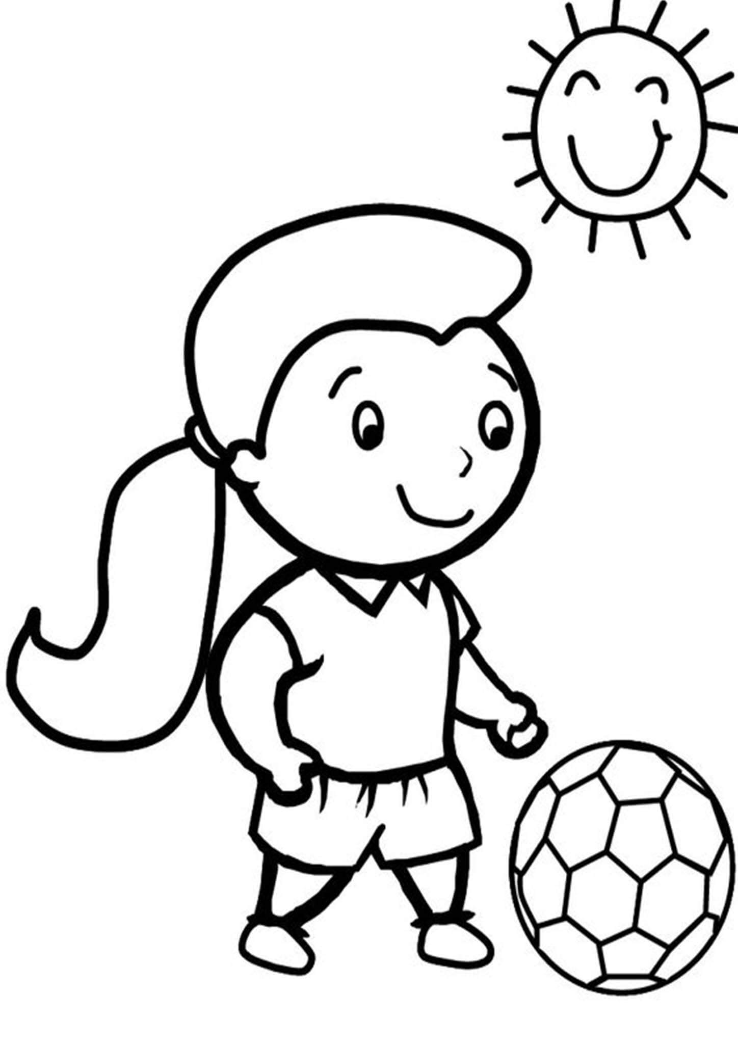 big kid girl soccer coloring pages