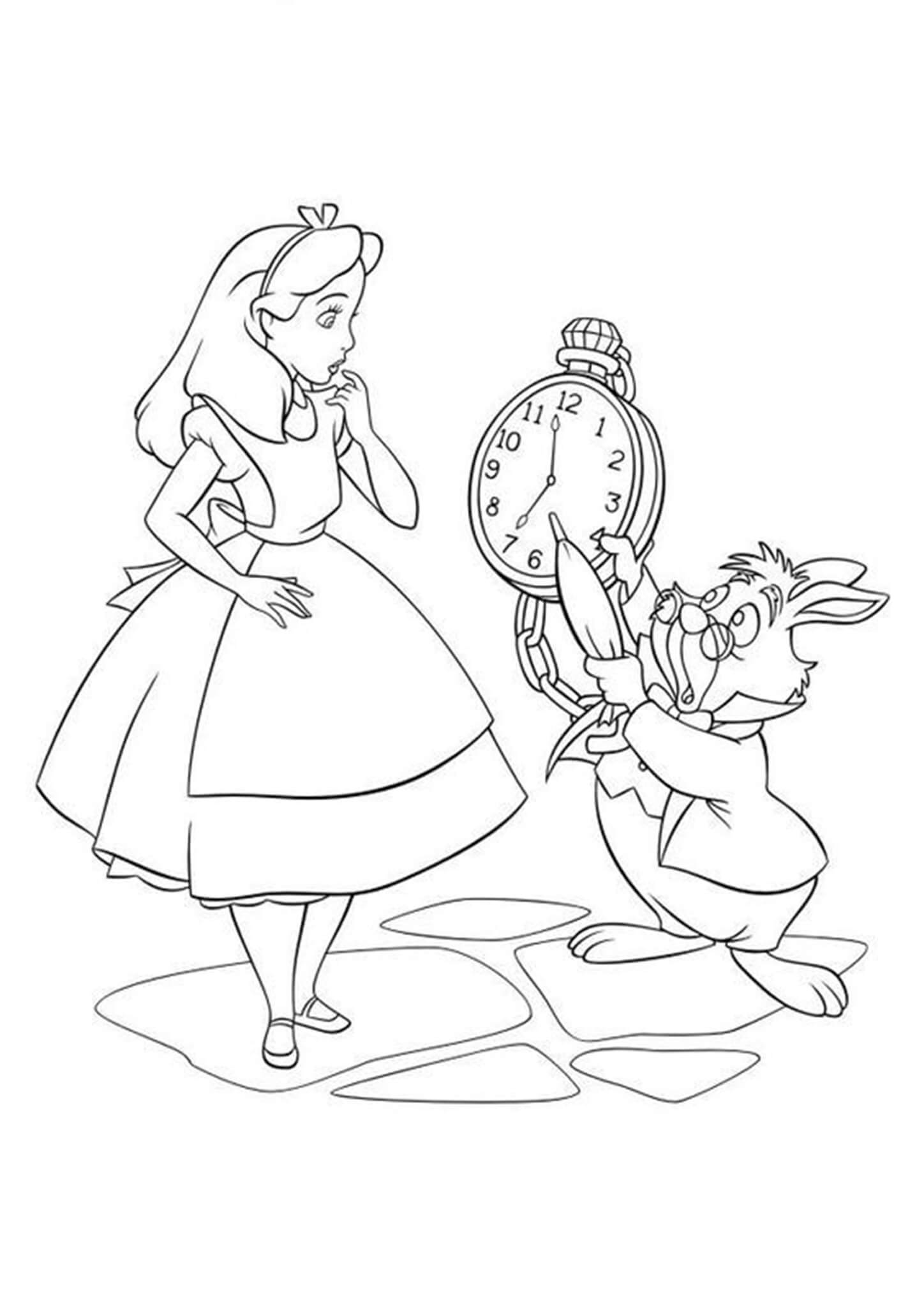 Free & Easy To Print Alice in Wonderland Coloring Pages Tulamama