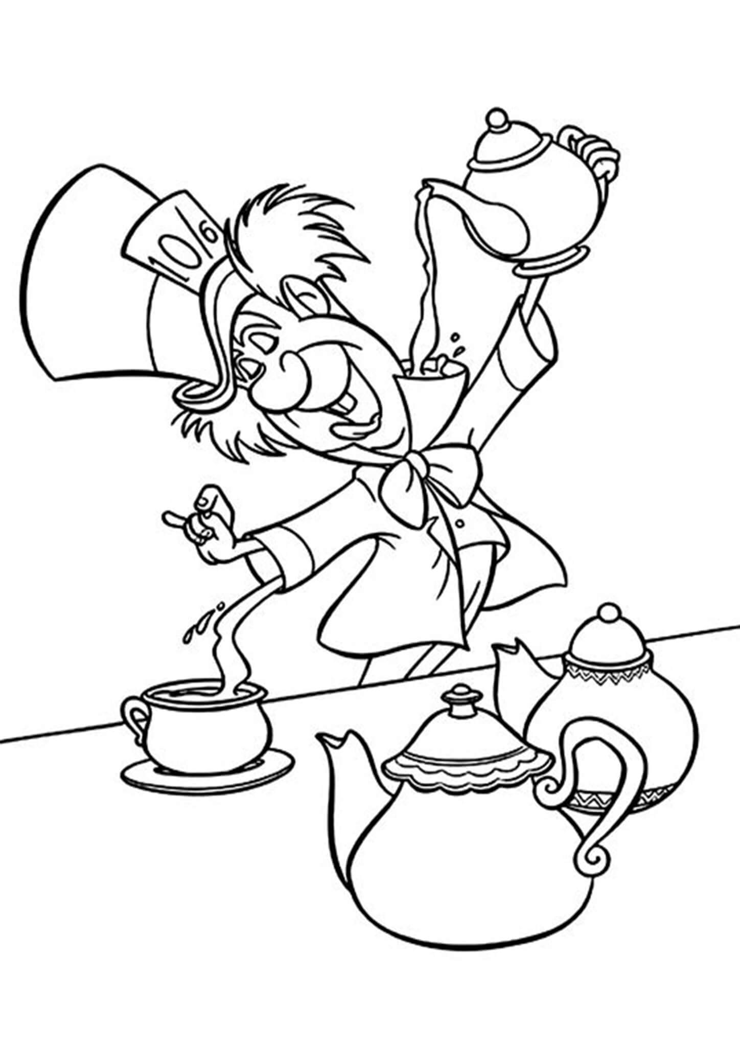 Free & Easy To Print Alice in Wonderland Coloring Pages Tulamama