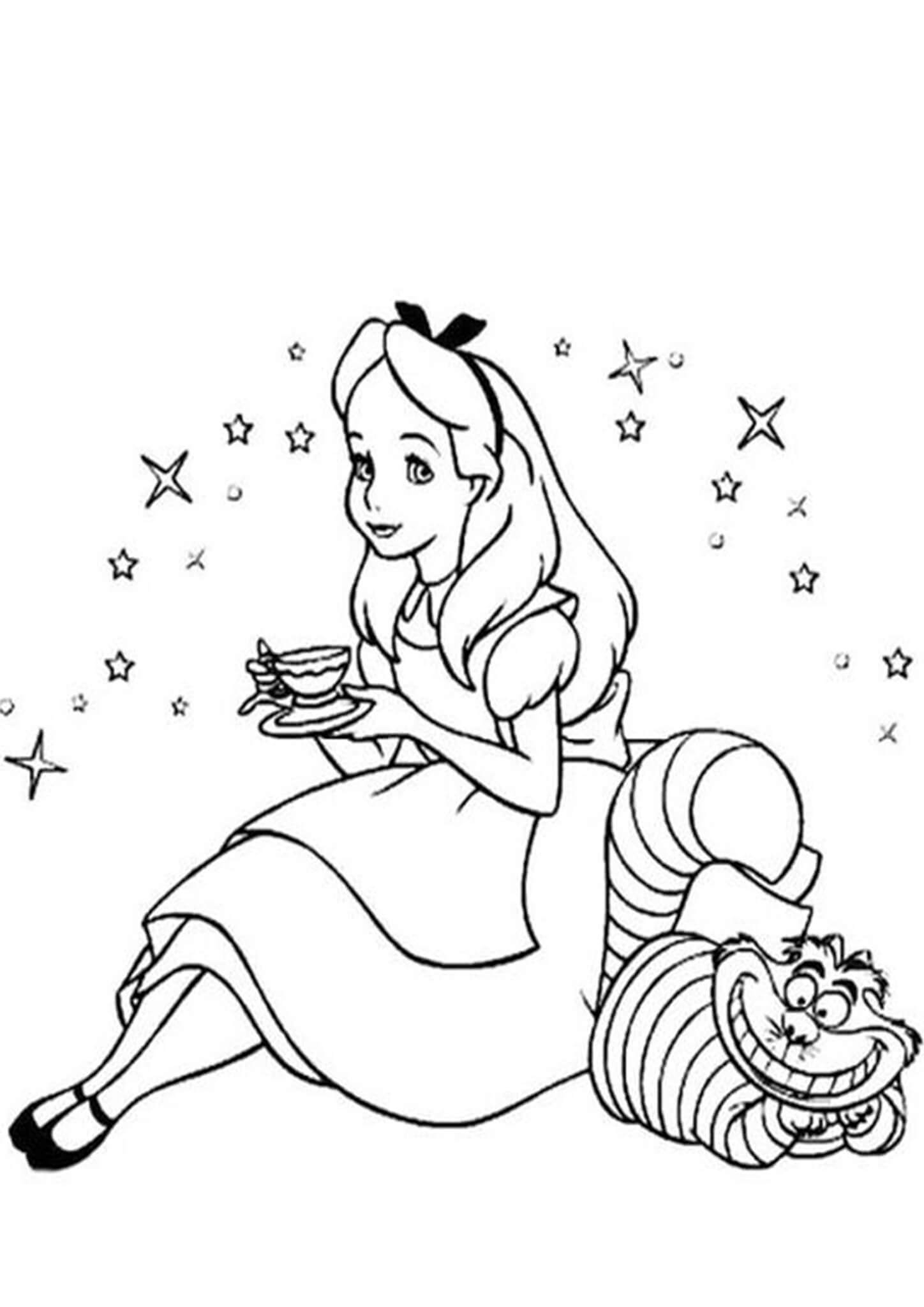 Alice In Wonderland Printable Coloring Pages