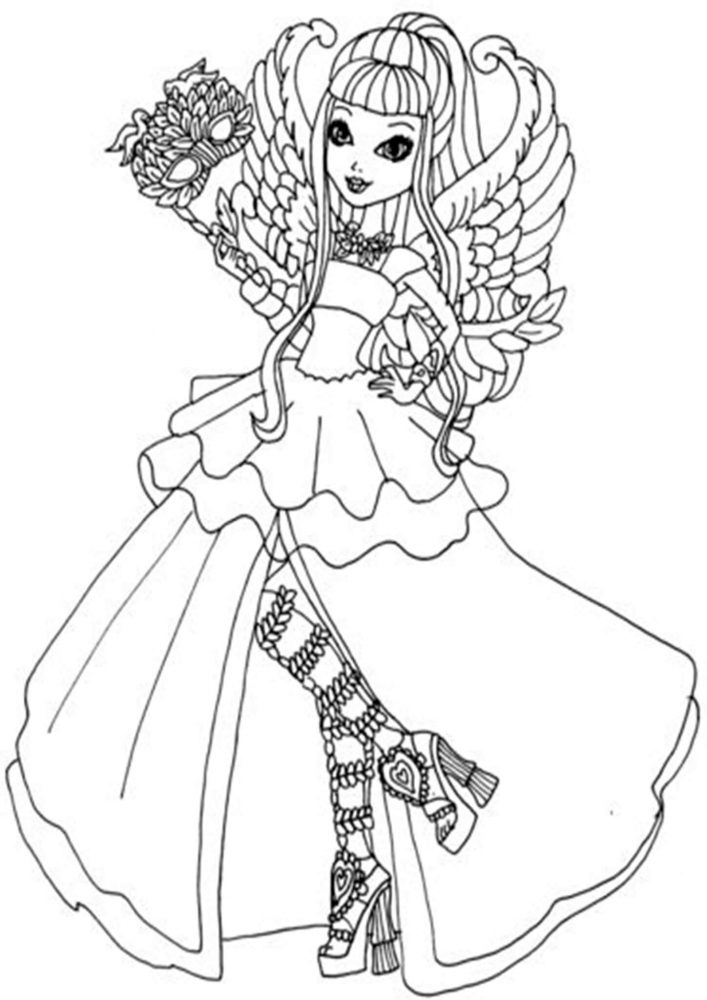 ever after high raven queen coloring pages