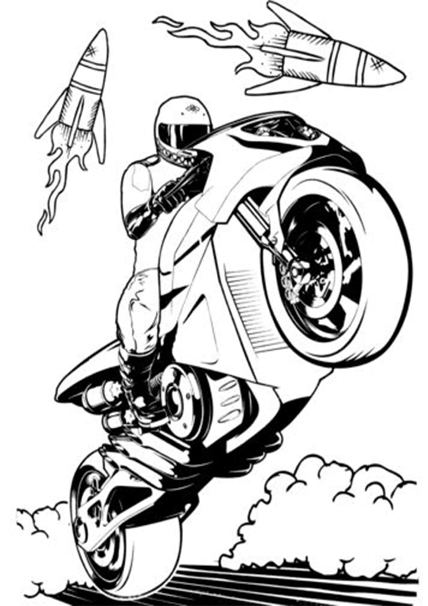 Free & Easy To Print Motorcycle Coloring Pages Tulamama