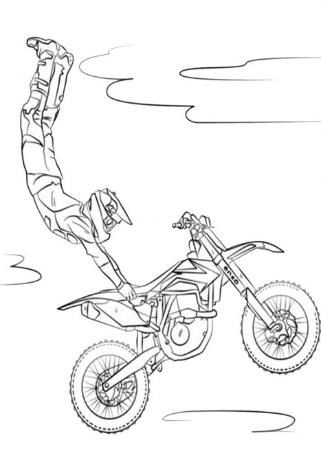 Free & Easy To Print Motorcycle Coloring Pages - Tulamama