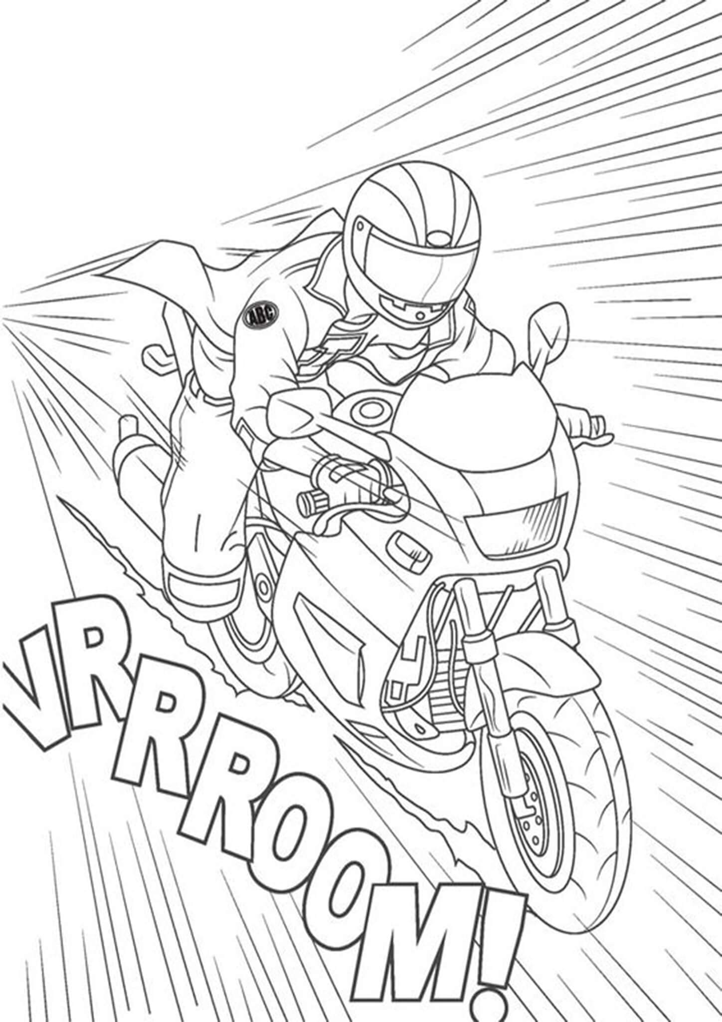Free & Easy To Print Motorcycle Coloring Pages - Tulamama