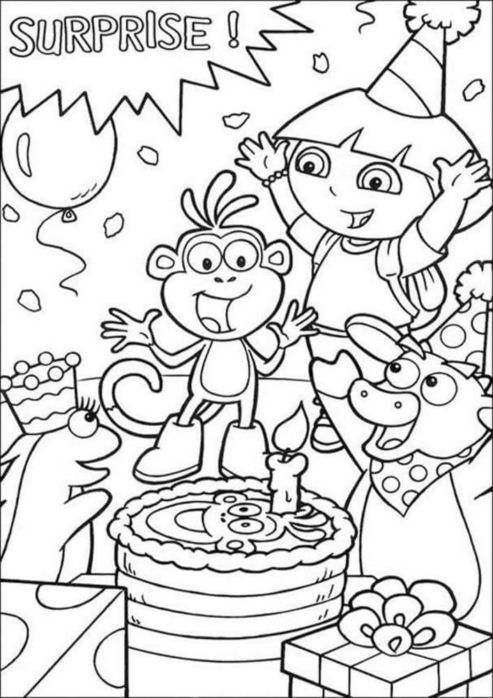 Fun Dora coloring pages for your little one. They are free and easy to print. The collection is varied with different skill levels