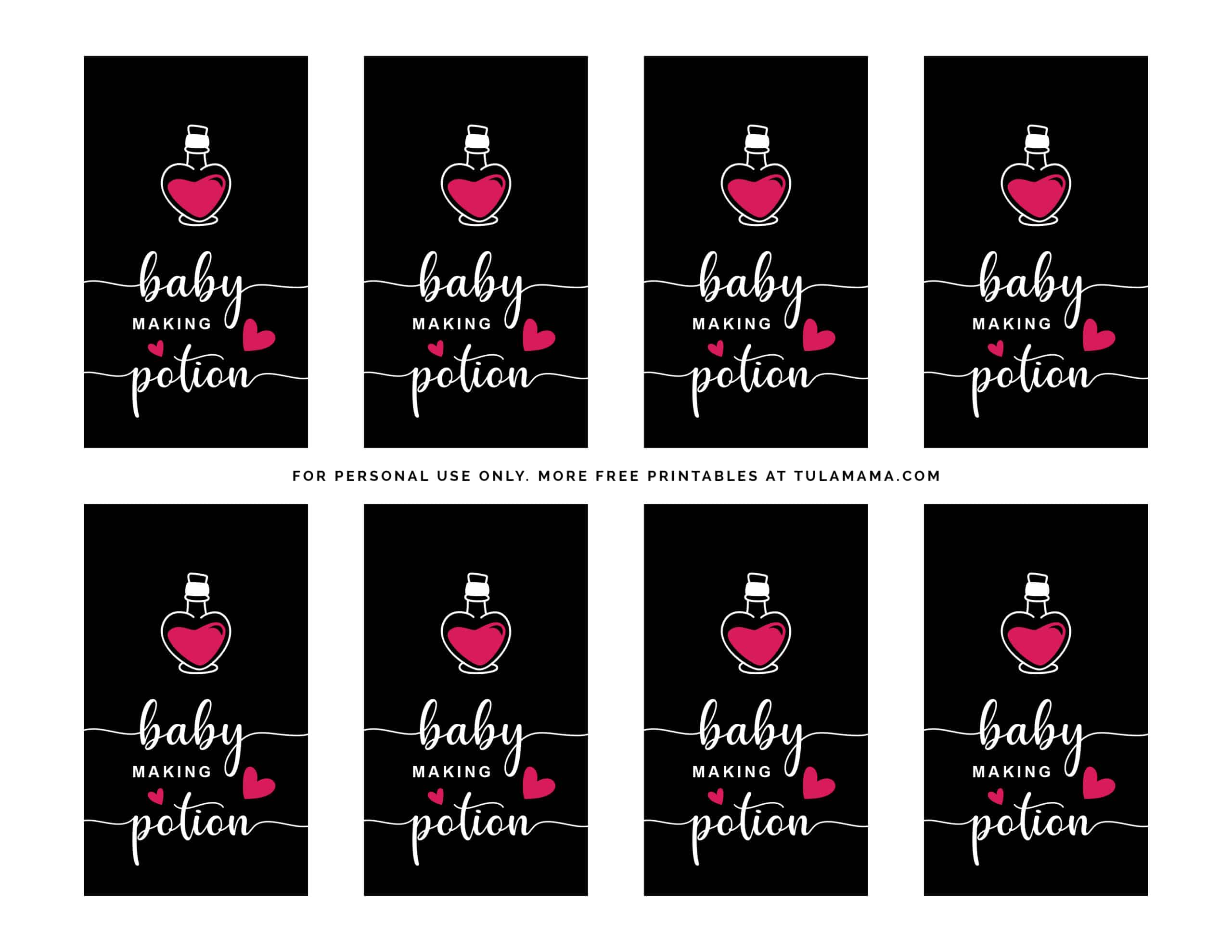 Baby making potion free printables