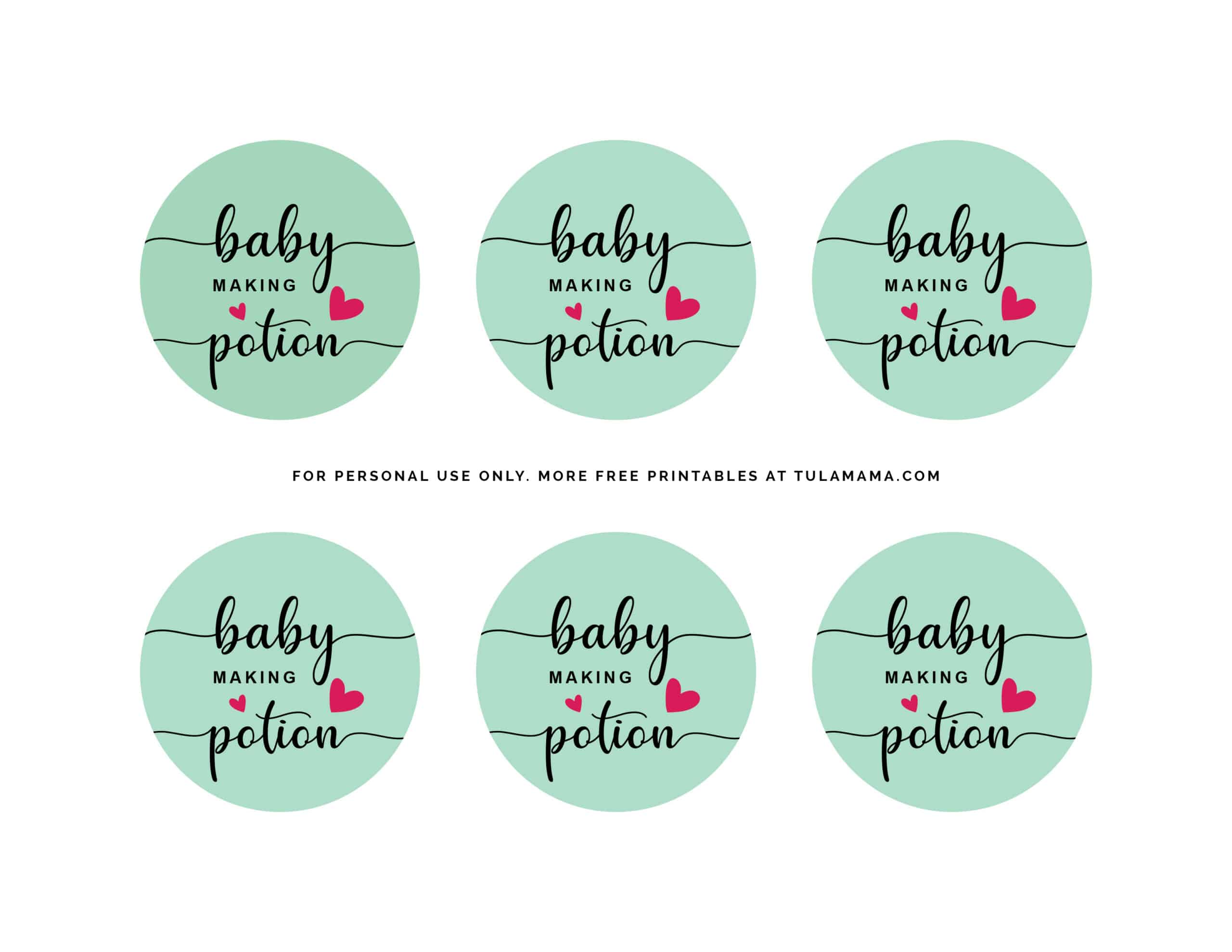 Baby making potion free printables