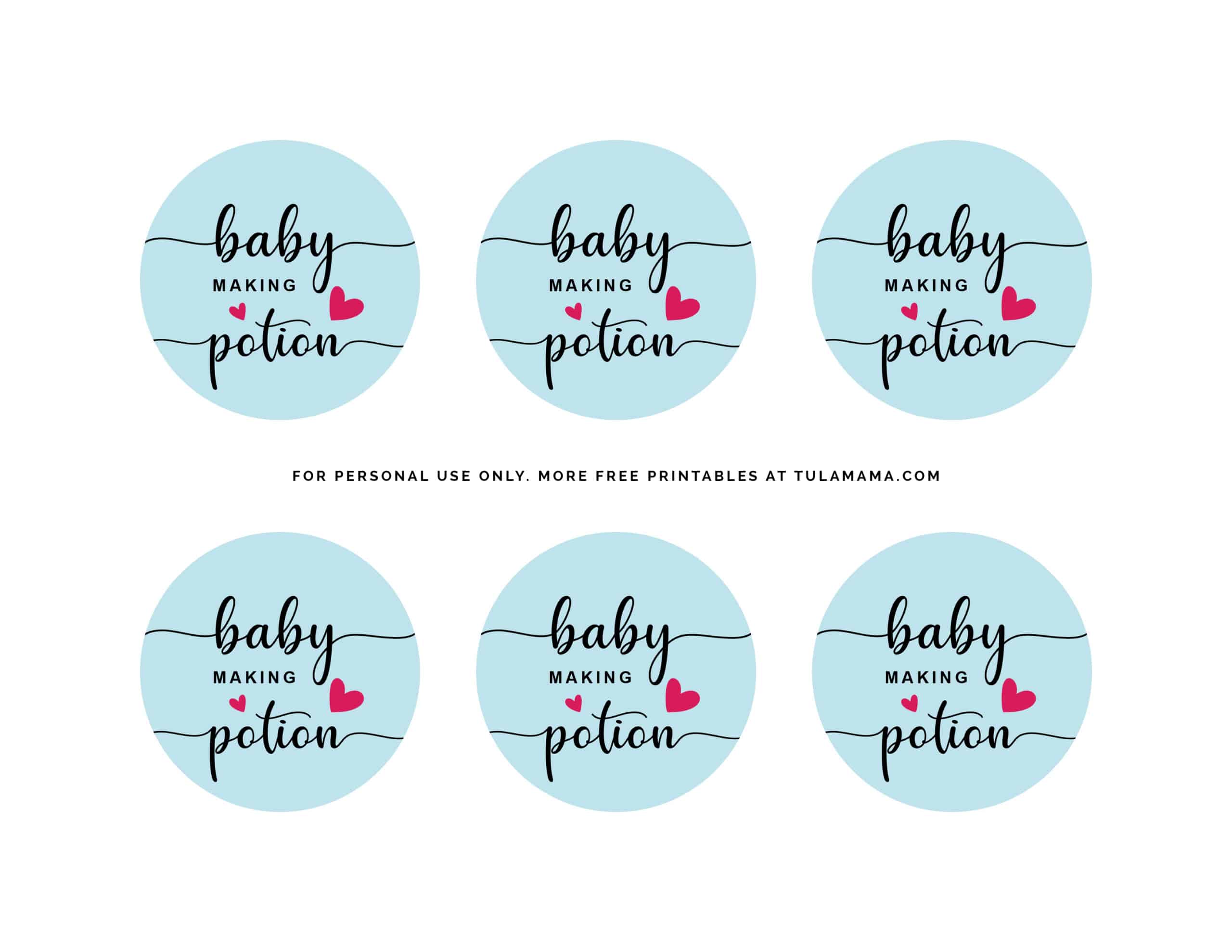 Baby making potion free printables