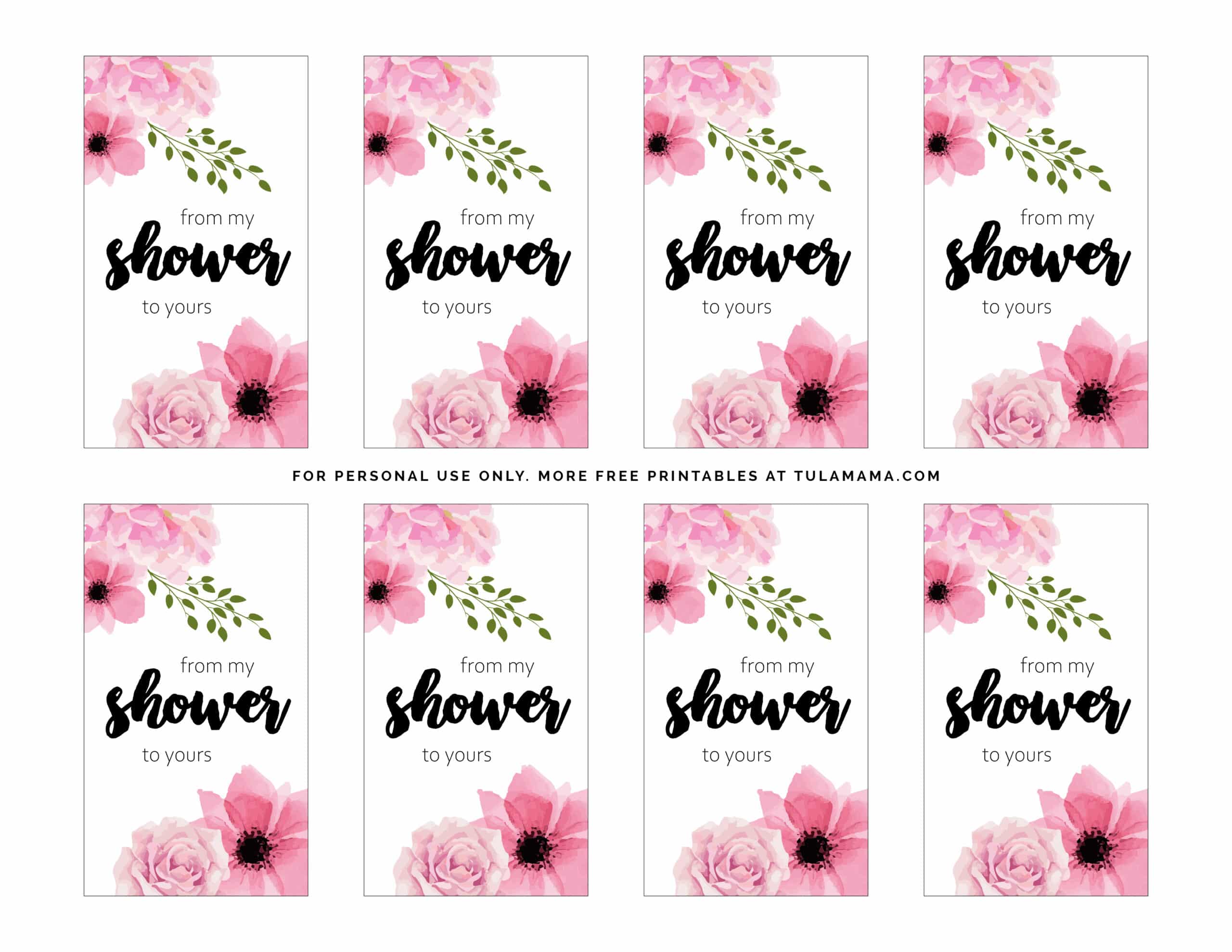 From My Shower To Yours Printable Tags Free Printable Templates