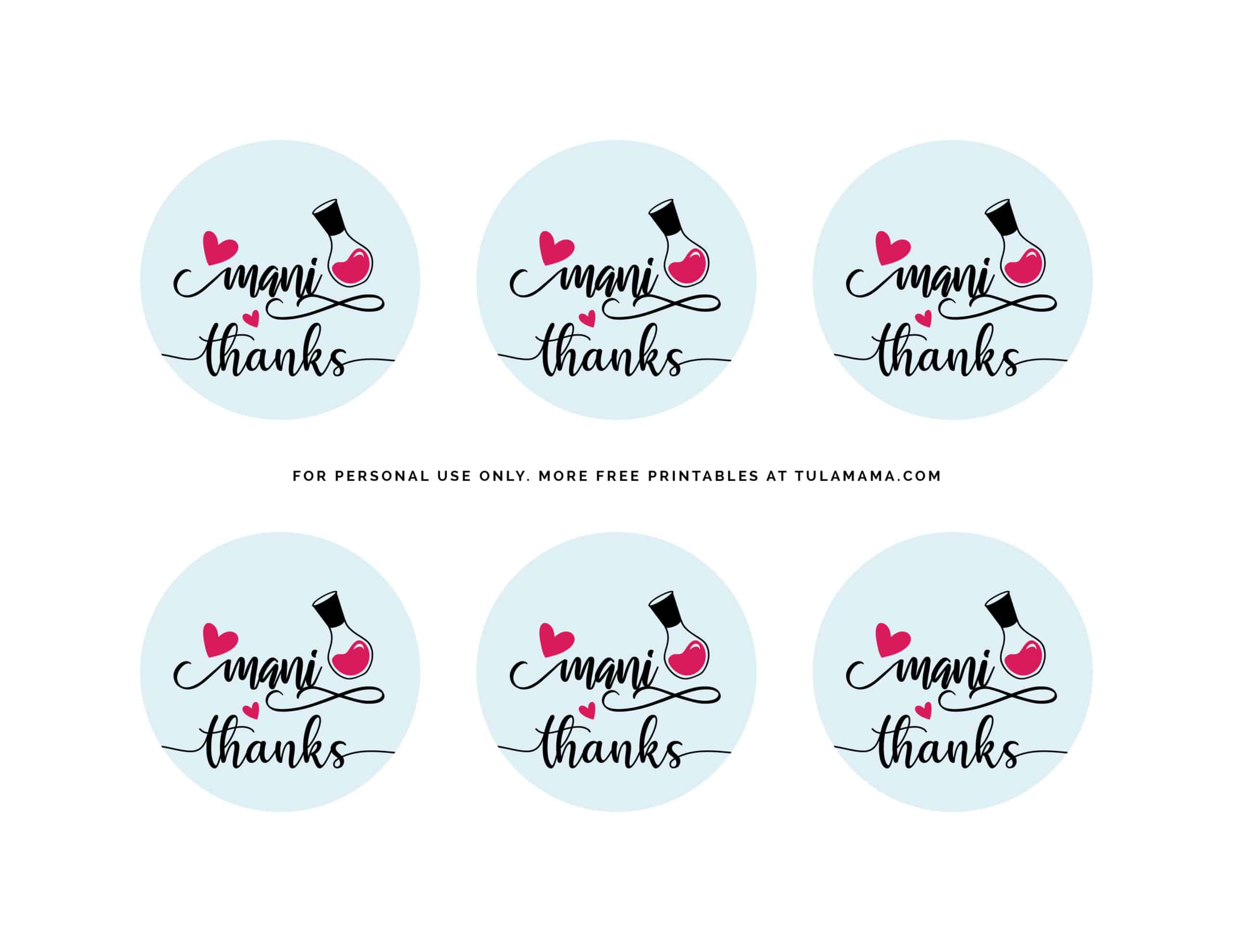 35x Thank You Stickers Nail Polish Mani Thanks Baby Shower Labels 