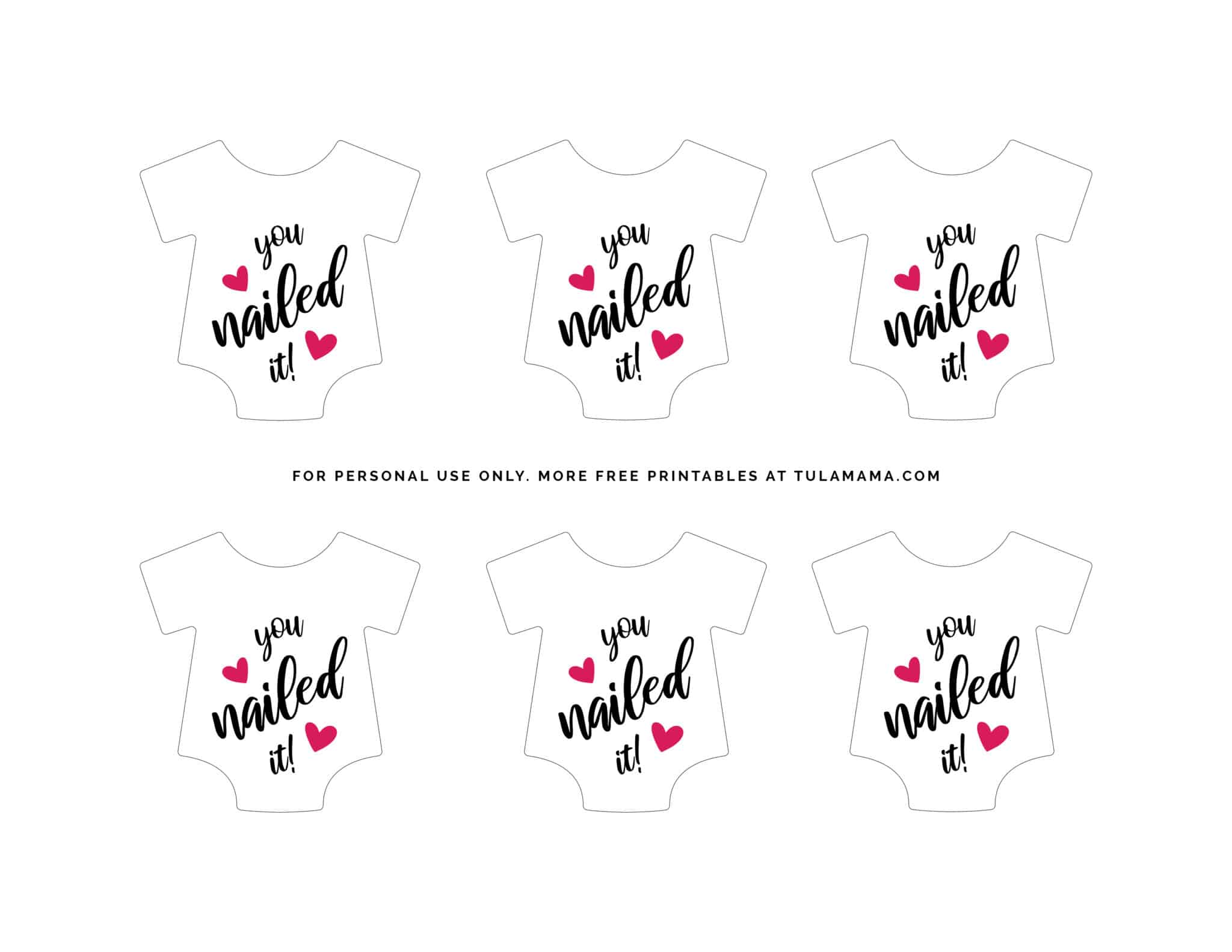 Free Printable "You Nailed It" Tags For Gifts And Favors Tulamama