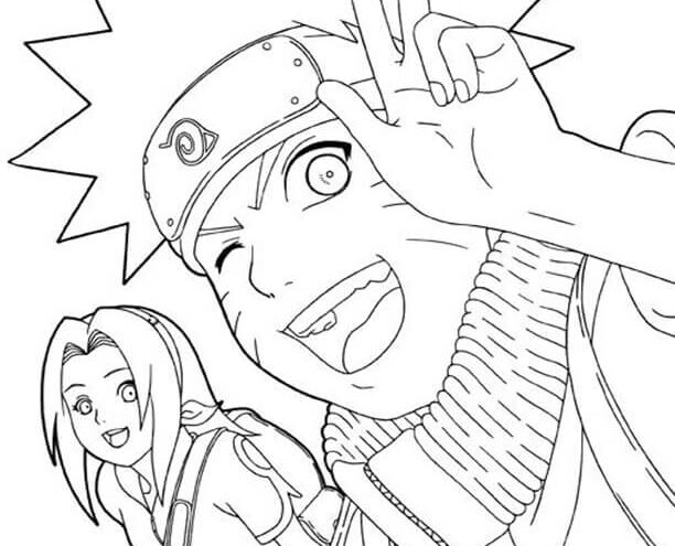 Coloring page - Naruto, Sasuke e Sakura