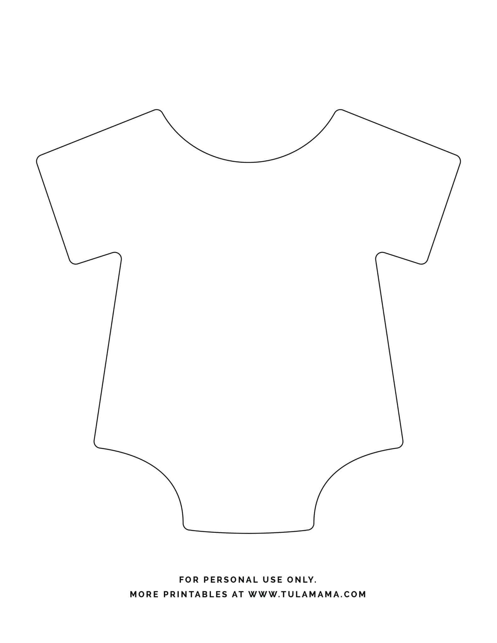 Free Printable Baby Onesie Template For Baby Shower Decorations - Tulamama