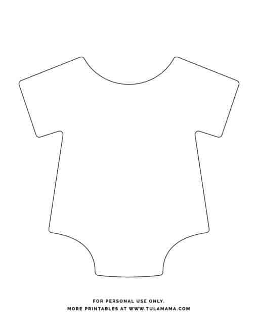 Free Printable Baby Onesie Template For Baby Shower Decorations - Tulamama