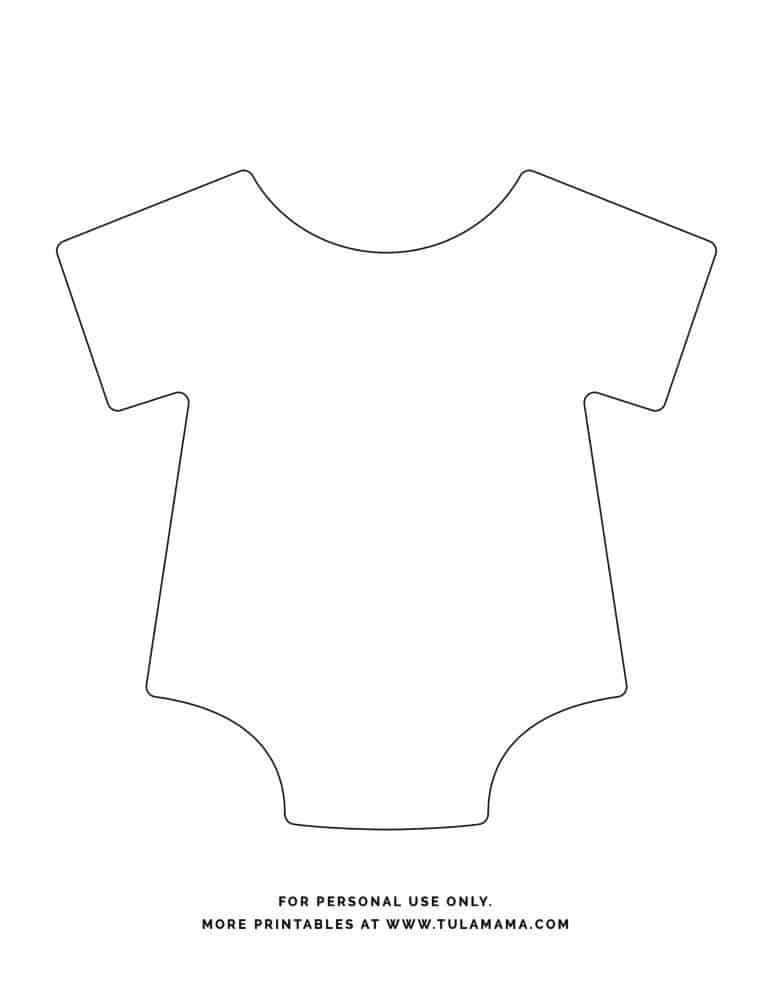 Free Printable Baby Onesie Template For Baby Shower Decorations - Tulamama