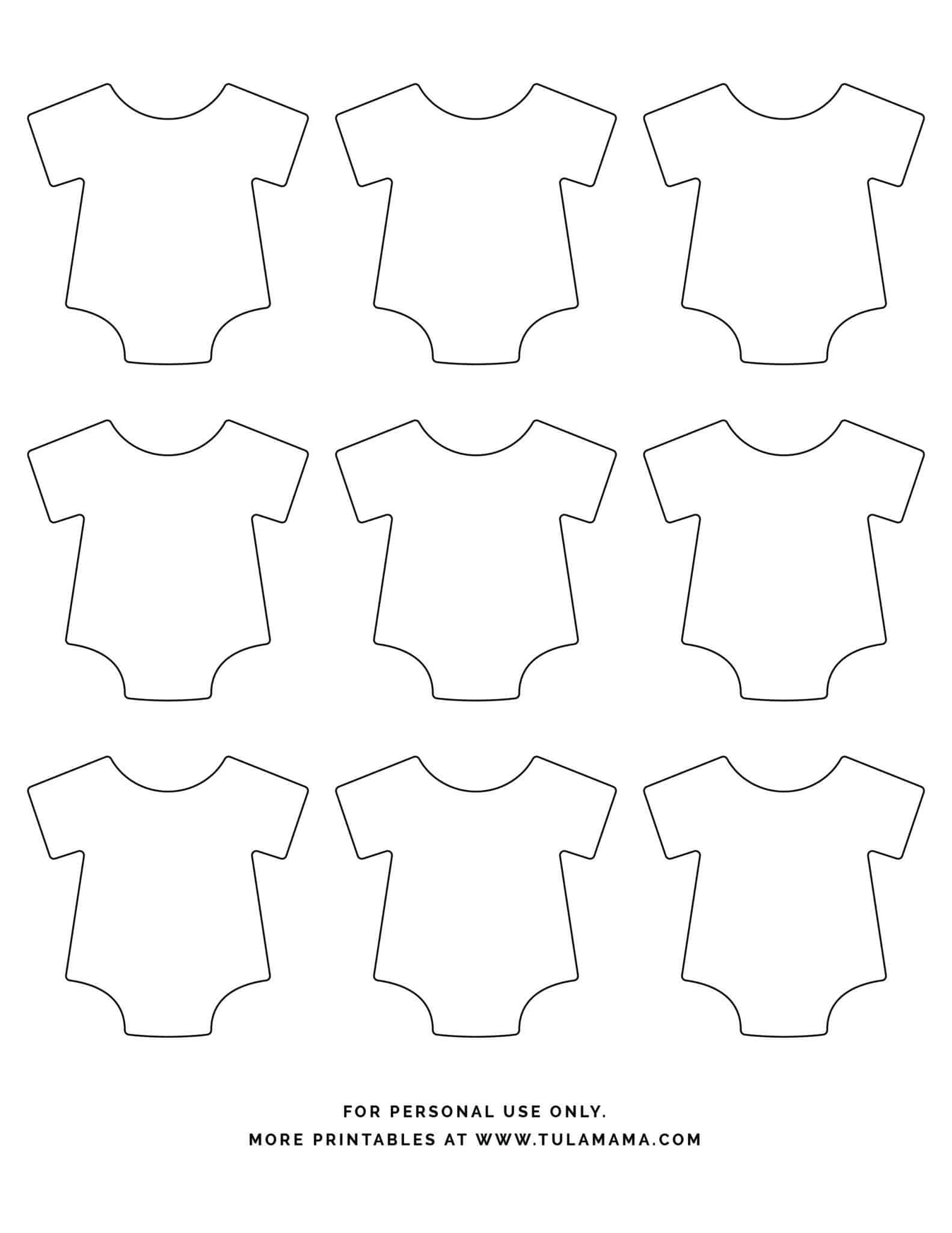 Free Printable Baby Onesie Template For Baby Shower Decorations Tulamama