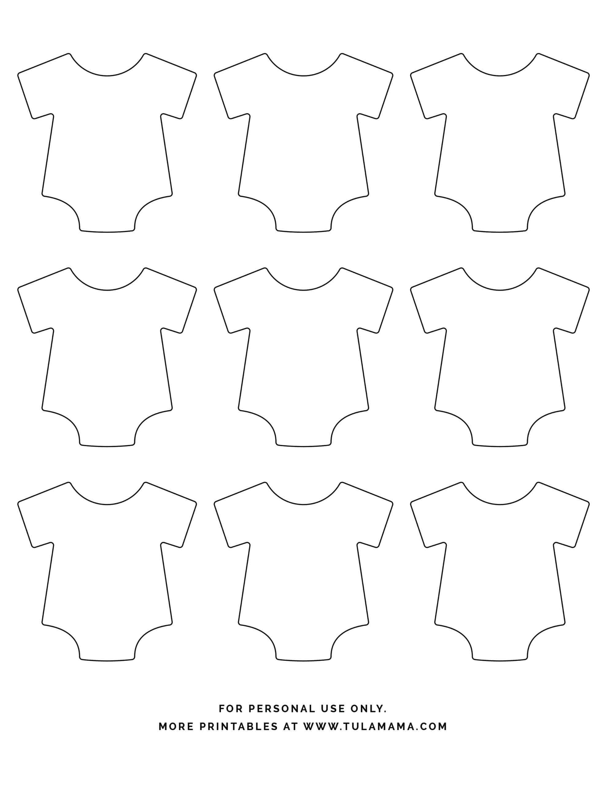 Free Printable Baby Onesie Template For Baby Shower Decorations - Tulamama